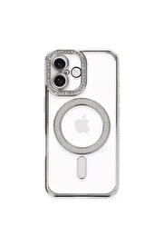 Evi̇mdeyokyok Apple İphone 16 Plus Kılıf Joke Si̇mli̇ Magneti̇csafe Kılıf - Gümüş