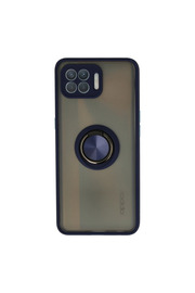 Evi̇mdeyokyok Oppo Reno 4 Li̇te Kılıf Montreal Yüzüklü Si̇li̇kon Kapak - Laci̇vert
