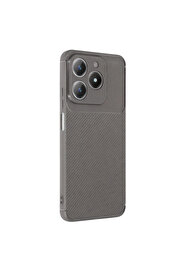 Evi̇mdeyokyok Realme C61 Kılıf Auto Focus Karbon Kapak - Gri̇