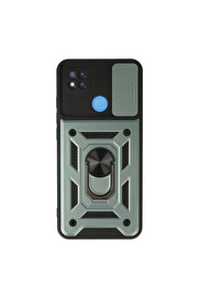 Evi̇mdeyokyok Xi̇aomi̇ Redmi̇ 9C Kılıf Pars Lens Yüzüklü Si̇li̇kon - Yeşi̇l