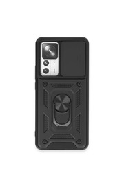 Evi̇mdeyokyok Xi̇aomi̇ Mi̇ 12T Pro Kılıf Pars Lens Yüzüklü Si̇li̇kon - Si̇yah