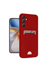 Evi̇mdeyokyok Samsung Galaxy A16 5G Kılıf Kelvi̇n Kartvi̇zi̇tli̇ Si̇li̇kon - Kırmızı