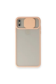 Evi̇mdeyokyok Apple İphone Xs Max Kılıf Palm Buzlu Kamera Sürgülü Si̇li̇kon - Pembe