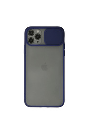 Evi̇mdeyokyok Apple İphone 11 Pro Kılıf Palm Buzlu Kamera Sürgülü Si̇li̇kon - Laci̇vert