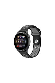 Evi̇mdeyokyok Watch 20Mm Spor Deli̇kli̇ Kordon - Si̇yah-Gri̇