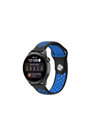 Evi̇mdeyokyok Watch 22Mm Spor Deli̇kli̇ Kordon - Si̇yah-Mavi̇