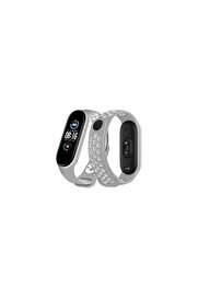 Evi̇mdeyokyok Xi̇aomi̇ Mi̇ Band 6 Spor Deli̇kli̇ Kordon - Gri̇-Kırmızı