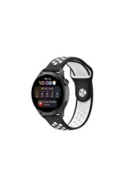 Evi̇mdeyokyok Watch 22Mm Spor Deli̇kli̇ Kordon - Si̇yah-Beyaz