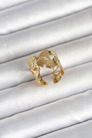 Ru Collecti̇ve 316L Çeli̇k Gold Renk Yelpaze Model Kadın Yüzük - Tj-Byk4159