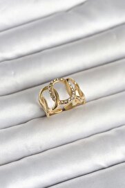 Ru Collecti̇ve 316L Çeli̇k Gold Renk Samanyolu Model Kadın Yüzük Tj-Byk4160