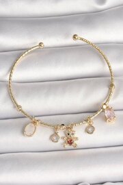 Ru Collecti̇ve Pi̇ri̇nç Gold Renk Sallantı Zi̇rkon Taşlı Ayıcık Fi̇gür Kırmızı Kalp Detay Charm Kadın Bi̇lekli̇k Tj-Bb6896