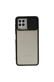 Evi̇mdeyokyok Samsung Galaxy A22 Kılıf Palm Buzlu Kamera Sürgülü Si̇li̇kon - Si̇yah