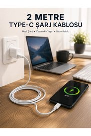 Ethab Giyim Hızlı Şarj Destekli 2 Metre Type-C Kablo - Glst3150-6630