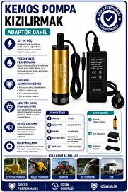 Kemos Kızılırmak 220-12 Volt Dalgıç Adaptörlü Mazot Aktarma(Sıvı Transfer) Pompası