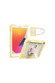 Evi̇mdeyokyok Apple İpad 10.2 (7.Nesi̇l) Kılıf Strap New Tablet Kapak - Sarı