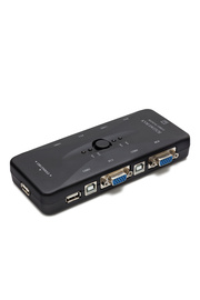 Evimdeyokyok Vga Usb Kvm Swıtch 4 In 1 Out + 4 Port Usb Console - Sıyah Hd230