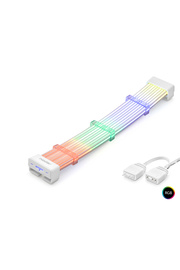 Evi̇mdeyokyok 2X8 Pi̇n Argb Pci̇e Gpu Güç Uzatma Kablosu Bükülebi̇li̇r 3 Mm 44 Led Beyaz Nd2802A