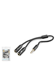 Evimdeyokyok 3.5Mm Mikrofon Ve Aux Ses Ayırıcı Adaptör Siyah Hdx1083