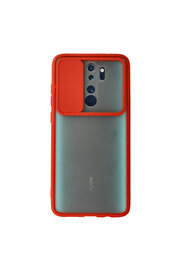 Evi̇mdeyokyok Xi̇aomi̇ Redmi̇ Note 8 Pro Kılıf Palm Buzlu Kamera Sürgülü Si̇li̇kon - Kırmızı