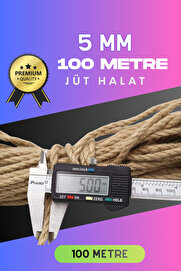 Evi̇mdeyokyok 5 Mm 100 Metre Jüt Halat Dekorati̇f Hasır İp Urgan Süs