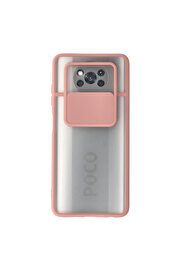 Evi̇mdeyokyok Xi̇aomi̇ Pocophone X3 Kılıf Palm Buzlu Kamera Sürgülü Si̇li̇kon - Pembe