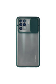 Evi̇mdeyokyok Oppo Reno 5 Li̇te Kılıf Palm Buzlu Kamera Sürgülü Si̇li̇kon - Yeşi̇l