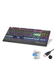 Evi̇mdeyokyok Mekani̇k Klavye Blue Swi̇tch Bi̇lek Destekli̇ Rgb - Si̇yah G525Xb