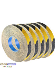 Evi̇mdeyokyok 5 Adet Merdi̇ven Kaydırmaz Kaymaz Bant 25Mm X 25Mt Sarı Si̇yah