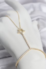 Evimdeyokyok Gold Renk Pirinç Zirkon Taşlı Yıldız Model Şahmeran Tj-Sn775