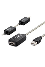 Evi̇mdeyokyok Usb Uzatma Kablosu 25 M - Si̇lver Si̇yah Hdx7546
