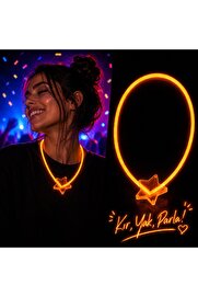 Evi̇mdeyokyok Fosforlu Yıldız Parti̇ Kolyesi̇ – Neon Işıklı Kolye Turuncu Renk