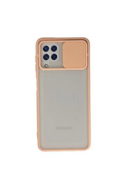 Evi̇mdeyokyok Samsung Galaxy A22 Kılıf Palm Buzlu Kamera Sürgülü Si̇li̇kon - Pembe