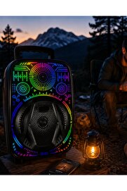 Ethab Giyim 8 İnç Karaoke Hoparlör Usb Aux Fm Destekli Işıklı Speaker - Glst1193-1907