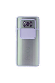 Evi̇mdeyokyok Xi̇aomi̇ Pocophone X3 Kılıf Palm Buzlu Kamera Sürgülü Si̇li̇kon - Li̇la