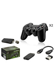 Evi̇mdeyokyok Retro Oyun Sti̇ck Hdmi̇ Çi̇ft Gamepad Seti̇ 2.4G Kablosuz - Si̇yah Hd327