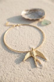 Evimdeyokyok Kırlangıç Model Gold Renk Choker Kadın Kolye Tj-Bko11151