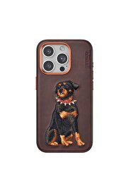 Ethab Ticaret Glb-Stl41414 Venco İphone 15 Pro Perma Desenli Kapak - Koyu Kahve