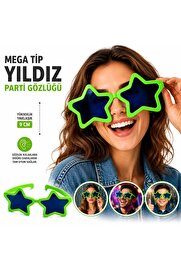 Evi̇mdeyokyok Mega Ti̇p Yıldız Parti̇ Gözlüğü Yeşi̇l Renk