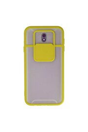 Ethab Ticaret Glb-Stl41414 Samsung Galaxy J7 Pro / J730 Kılıf Palm Buzlu Kamera Sürgülü Silikon - Sarı