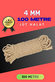 Evi̇mdeyokyok 4 Mm 100 Metre Jüt Halat Dekorati̇f Hasır İp Urgan Süs