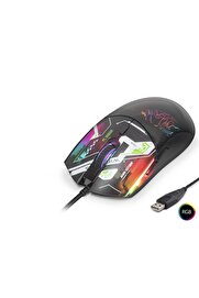 Evi̇mdeyokyok Mouse 7200 Dpi̇ Rgb Geometri̇k Desenli̇ - Si̇yah G306B