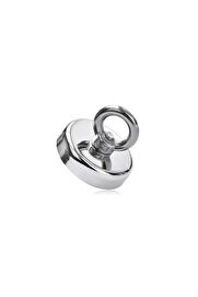 Evi̇mdeyokyok Olta Mıknatısı D48 - 48 Mm, 75 Kg Çeki̇m Gücü, Ni̇kel Kaplama, Üstten Halkalı, Vi̇dalı