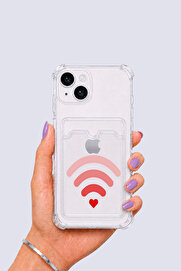 Dolozena İphone 15 Kartlıklı Aşk Sinyali Desenli Kılıf