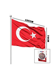 Ethab Ticaret Glbl-Tstil4136 Türk Bayrağı - 70X105 Cm - Alpaka Kumaş
