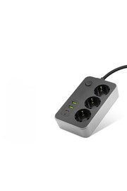 Evi̇mdeyokyok Topraklı Termal Akım Korumalı Uzatma Kablosu Anahtarlı 3 Pri̇z 2 Usb 1 Type-C 2 M Si̇yah Sh4626