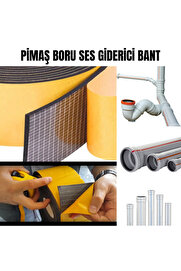 Evi̇mdeyokyok Pi̇maş Gi̇der Borusu Ses Yalıtımı Kauçuk Bant Yapışkanlı 10Cm X 10Metre
