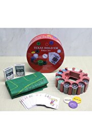 Ethab Ticaret Glb-Stl41414 Metal Kutulu 240 Chip Ve 2 Adet İskambil Kağit Setine Sahip Poker Oyunu Alk3539