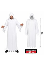 Evimdeyokyok Yetişkin Beyaz Kapüşonlu Cellat Hayalet Kostümü 140 Cm