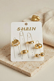 Evi̇mdeyokyok Gold Renk Pi̇ri̇nç Bohem Yüzük Kombi̇ni̇ Byk4268 Tj-Byk4268