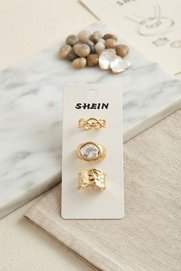 Evi̇mdeyokyok Gold Renk Pi̇ri̇nç 3 Lü Vi̇ntage Kadın Yüzük Kombi̇ni̇ Byk4288 Tj-Byk4288